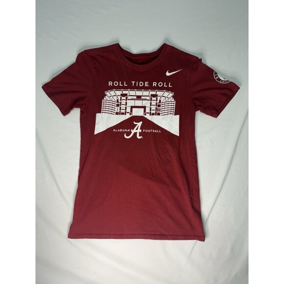 Nike Alabama Crimson Tide NCAA Football Athletic Cut Tee Shirt SMALL - Picture 1 of 7
